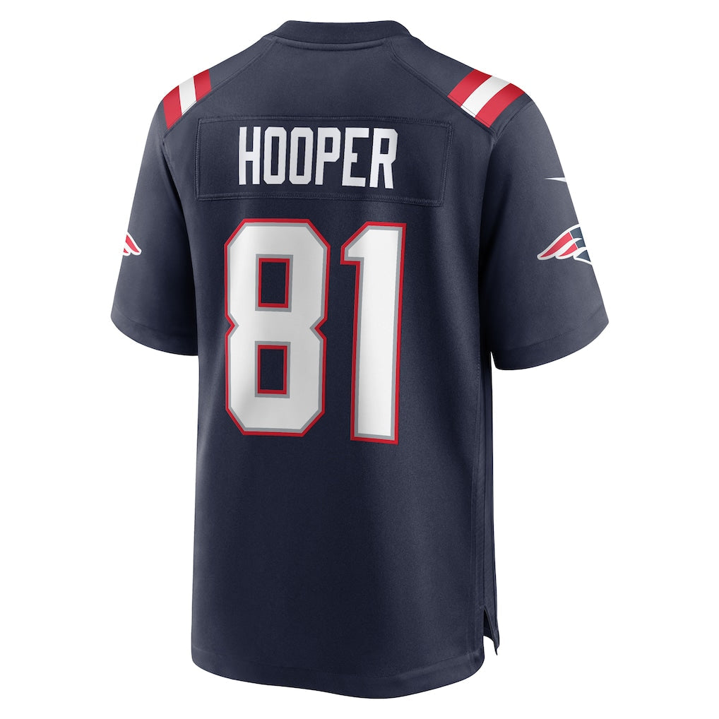 Tlead NE.Patriots #81 Austin Hooper Navy Game Jersey