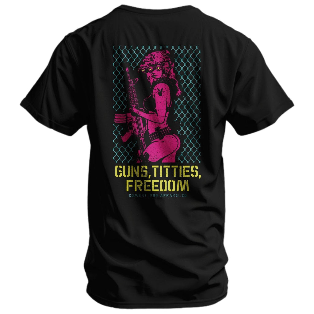 CustomNameinc cheap jerseys Ordering Guns, Titties, Freedom: Tactical Temptation Men's T-Shirt