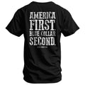 CustomNameinc cheap jerseys Ordering America First Blue Collar Second Men's T-Shirt