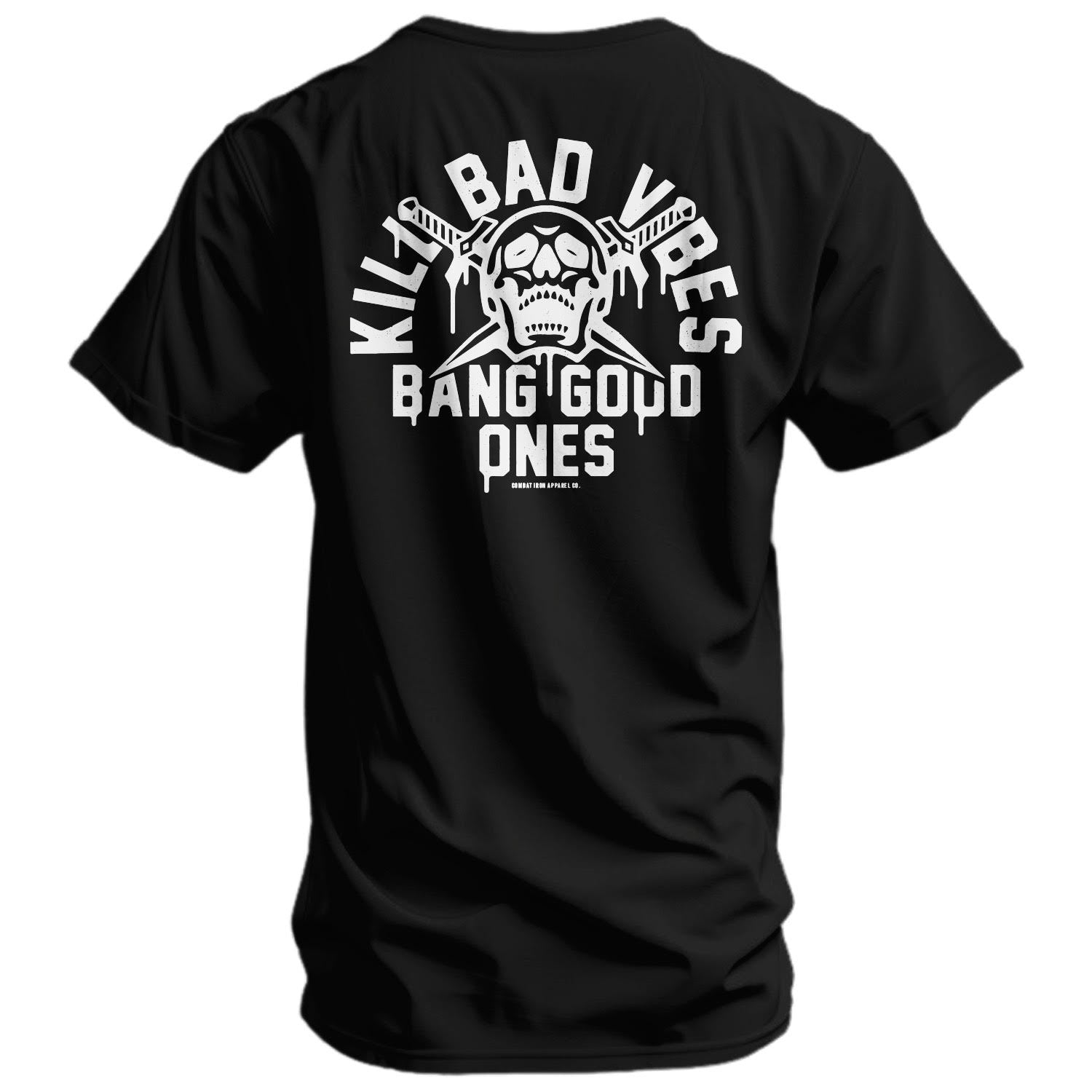 CustomNameinc cheap jerseys Ordering Kill Bad Vibes. Bang Good Ones Skull Men's T-Shirt