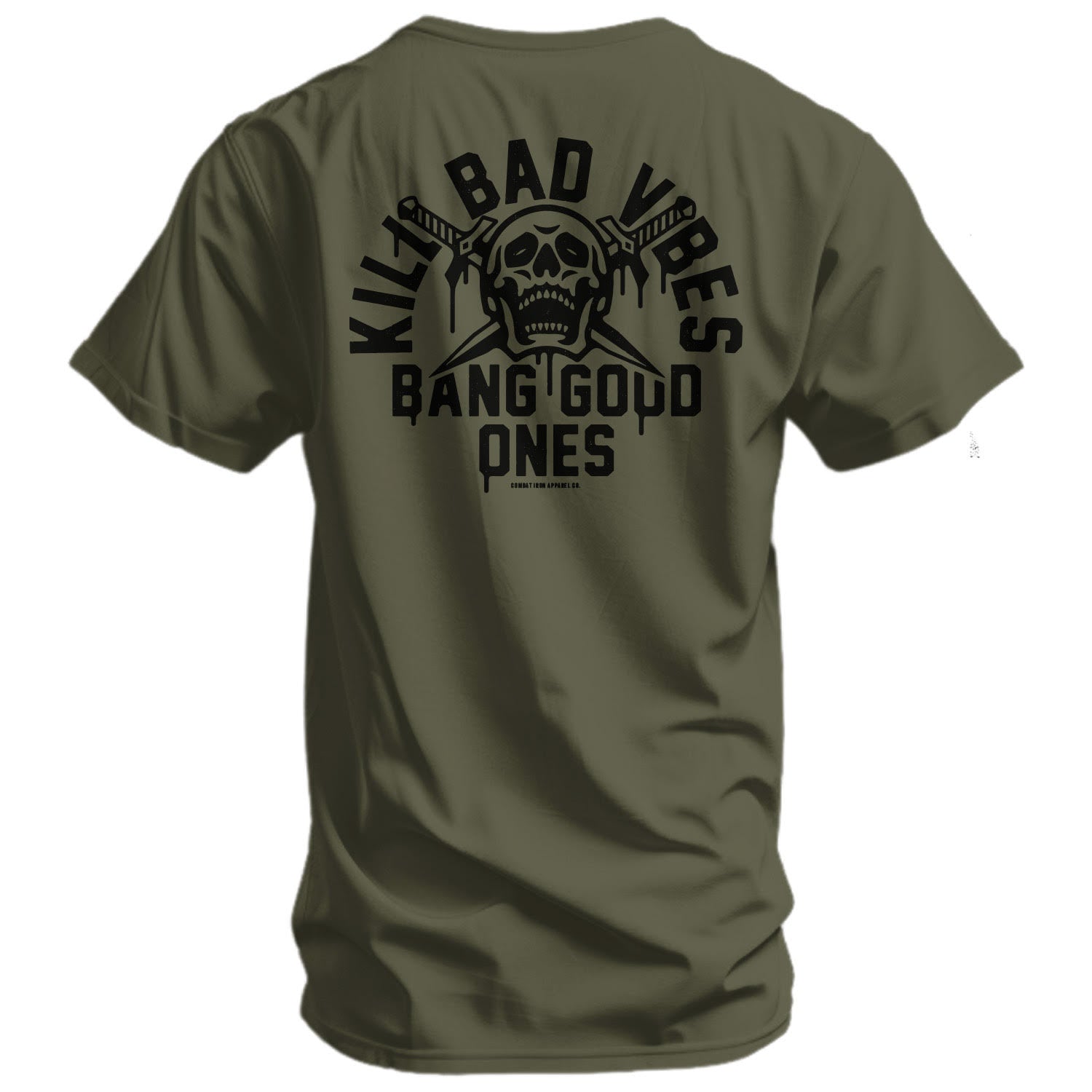 CustomNameinc cheap jerseys Ordering Kill Bad Vibes. Bang Good Ones Skull Men's T-Shirt