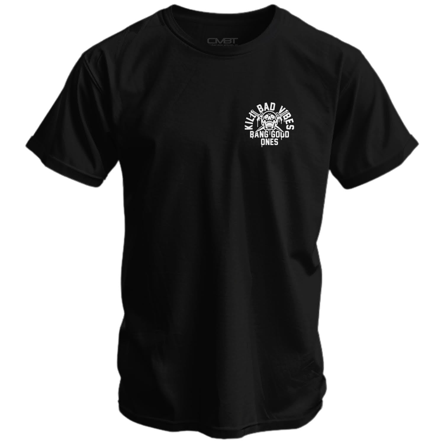 CustomNameinc cheap jerseys Ordering Kill Bad Vibes. Bang Good Ones Skull Men's T-Shirt